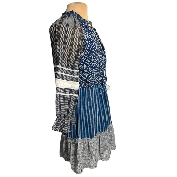 Anthropologie blue white boho Susan Tunic Dress by
Hemant & Nandita Size Small - Picture 5 of 15